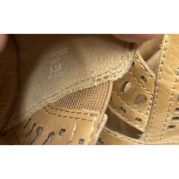 Earth Attalea Barbuda Women's 5.5 Shoes Brown Cut Out Leather Wedge Sandals - Picture 6 of 8